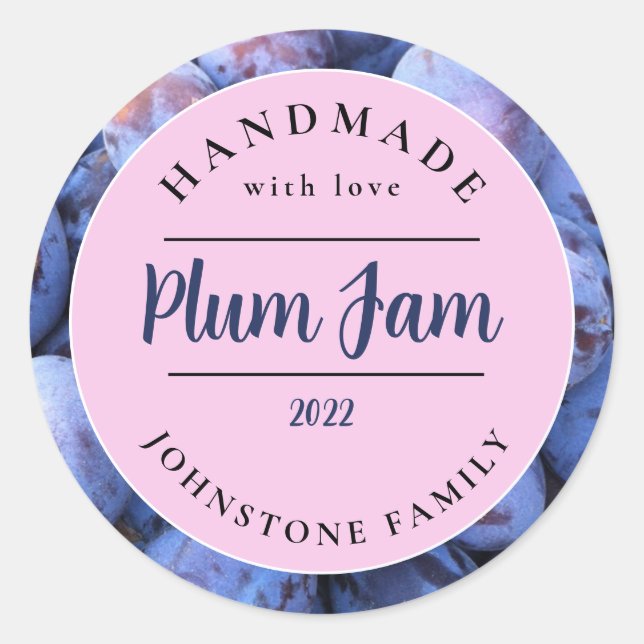 Homemade Plum Jam Stickers (Front)