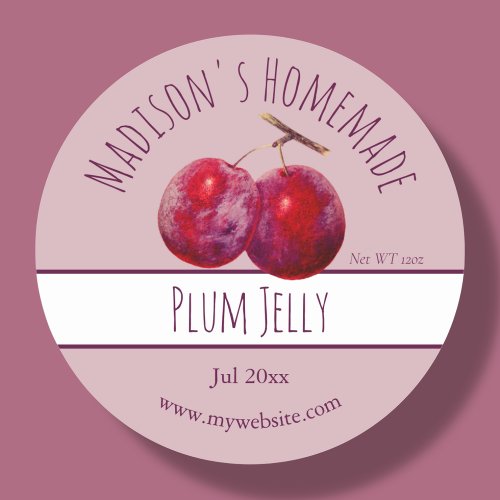 Homemade Plum Jelly Labels
