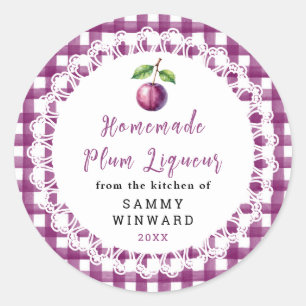 Homemade Plum Liqueur Bottle Label