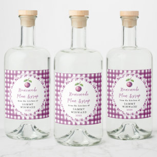 Homemade Plum Syrup Bottle Label