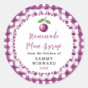 Homemade Plum Syrup Bottle Label