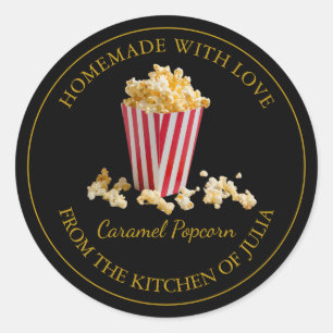 Homemade Popcorn Label Black