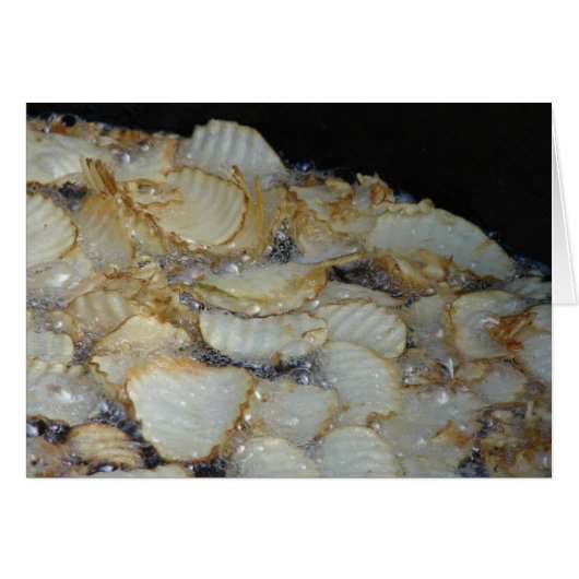 Homemade Potato Chips Frying In Oil Cards (Front Horizontal)