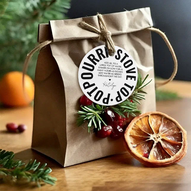 Homemade Potpourri Holiday Modern Trendy Favor Tags
