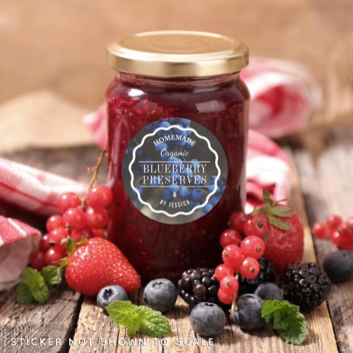 Homemade Preserves Blueberry Jam Kitchen Classic Round Sticker