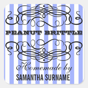 Homemade preserves candy jar square sticker