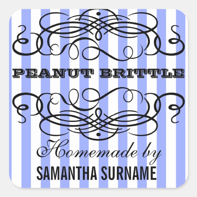 Homemade preserves candy jar square sticker (Front)