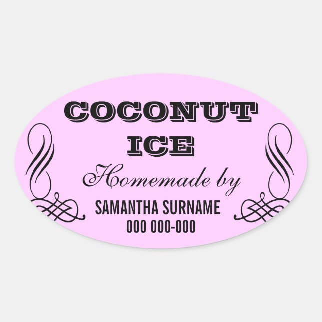 Homemade preserves jam jar stickers (Front)