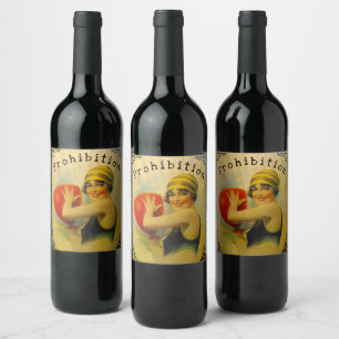 Homemade Prohibition Flapper Era Beach Wine Vino Label