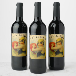 Homemade Prohibition Flapper Era Beach Wine Vino Label