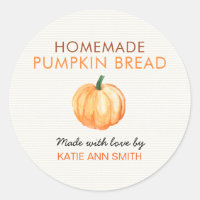 Homemade Pumpkin Bread Label Product Sticker