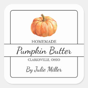 Homemade Pumpkin Butter Square Label