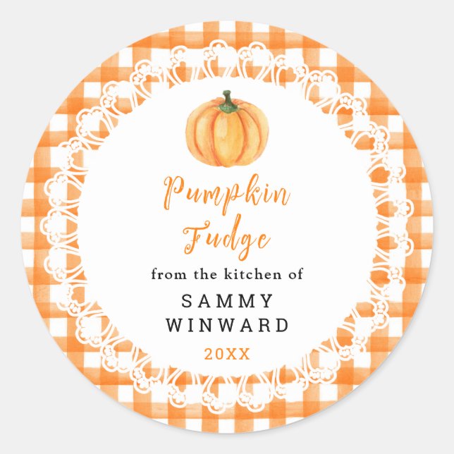 Homemade Pumpkin Fudge Label (Front)
