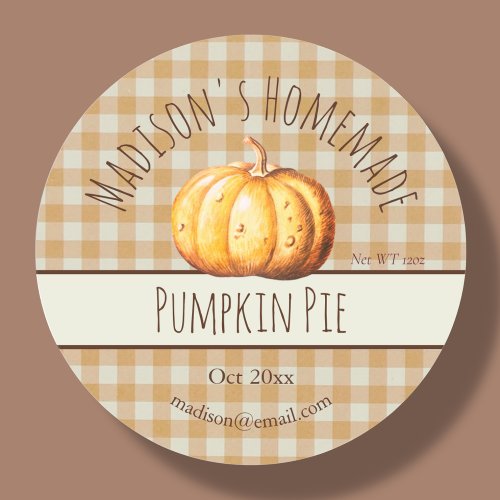 Homemade Pumpkin Pie Labels