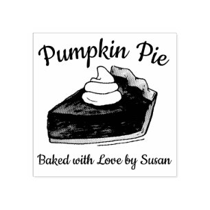 Homemade Pumpkin Pie Slice Baked With Love Bakery Rubber Stamp
