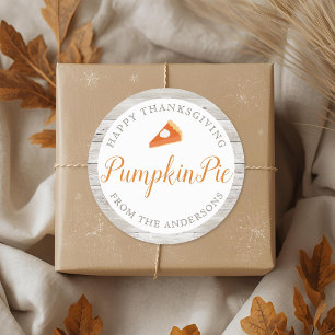 Homemade Pumpkin Pie Thanksgiving Baking Gift Classic Round Sticker
