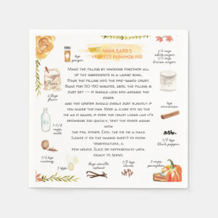 Homemade Pumpkin Pie   Thanksgiving Friendsgiving Napkins