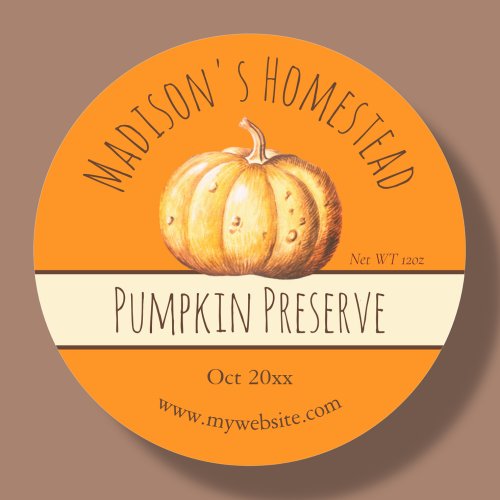 Homemade Pumpkin Preserve Labels