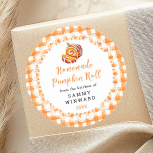 Homemade Pumpkin Roll Food Label