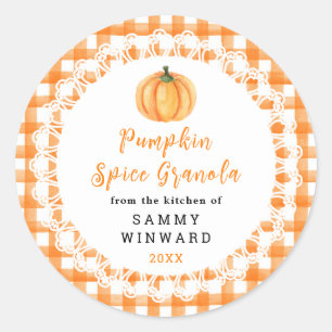 Homemade Pumpkin Spice Granola Label