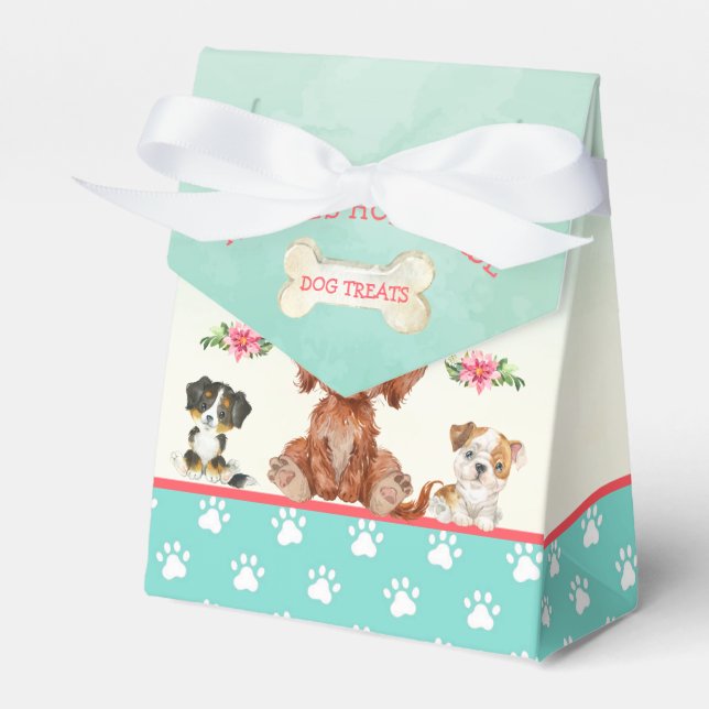 Homemade Puppy Dog Treats Favor Boxes (Front Side)