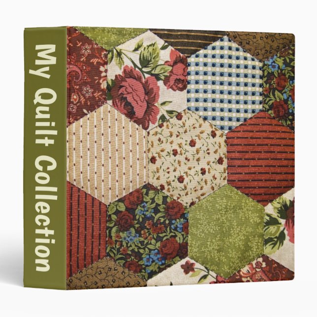 Homemade Quilt Pattern  3 Ring Binder (Front/Spine)