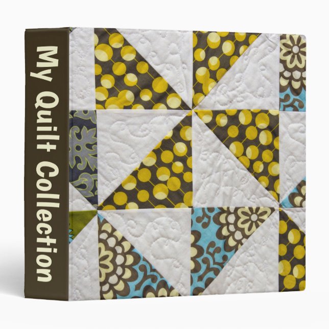 Homemade Quilt Pattern  3 Ring Binder (Front/Spine)