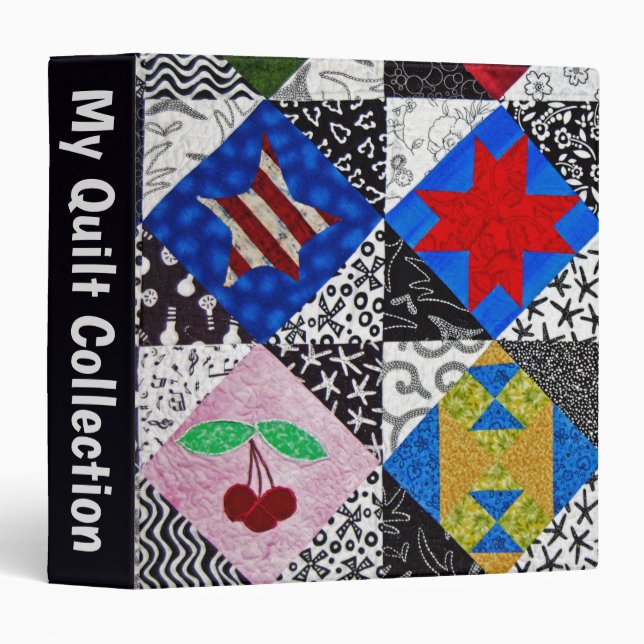 Homemade Quilt Pattern  3 Ring Binder (Front/Spine)