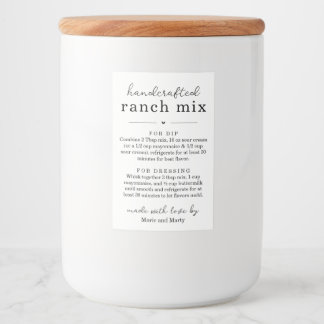 Homemade Ranch Mix Gift Labels
