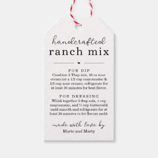 Homemade Ranch Mix Gift Tags