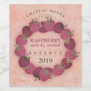 Homemade raspberry cordial wine personalized wine label