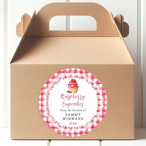 Homemade Raspberry Cupcakes Food Label