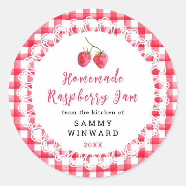 Homemade Raspberry Jam Label (Front)