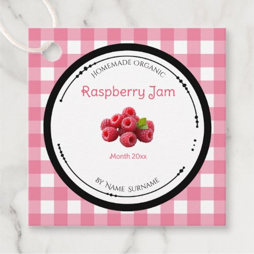 Homemade Raspberry Jam Label With Ingredients