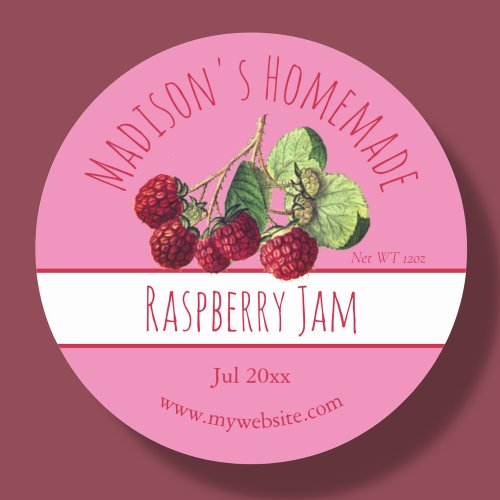 Homemade Raspberry Jam Labels