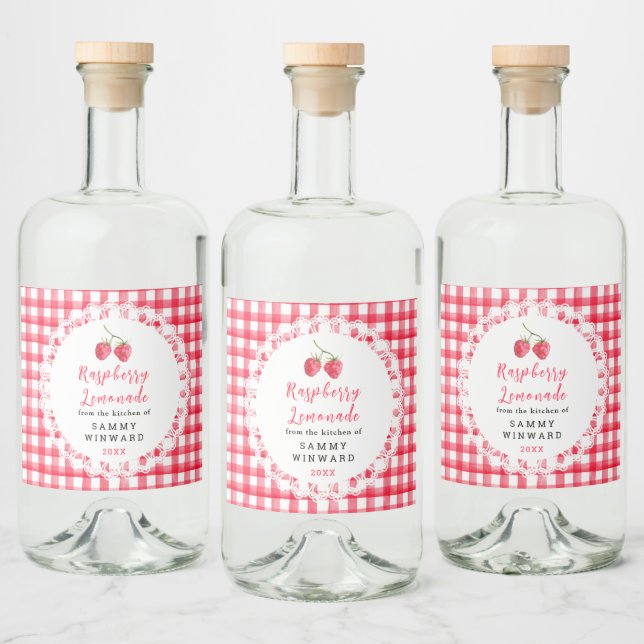 Homemade Raspberry Lemonade Label (Bottles)