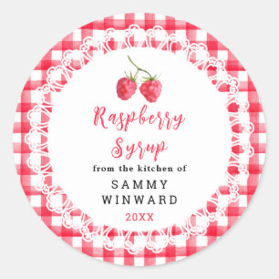 Homemade Raspberry Syrup Label