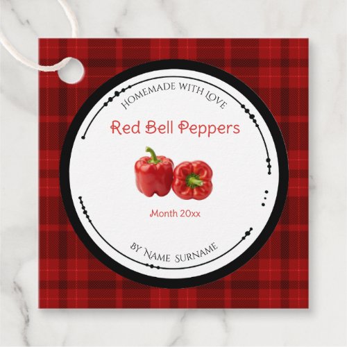 Homemade Red Bell Peppers Label Hang Tag