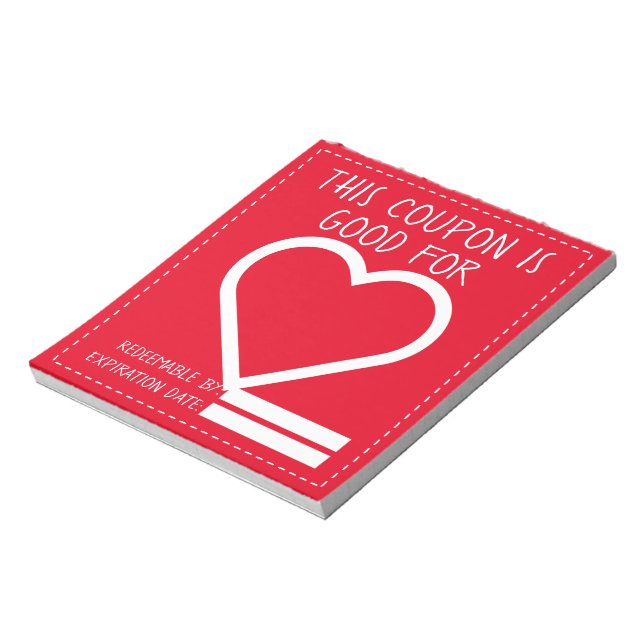 Homemade Red Coupon Book Heart Love | Generic Notepad (Rotated)