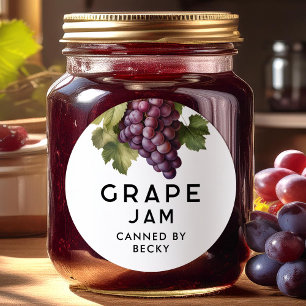 Homemade Red Grape jam canning label