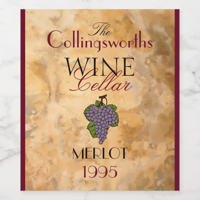 Homemade Red Merlot Wine Personalized Wine Bottle Wine Label (Single Label)