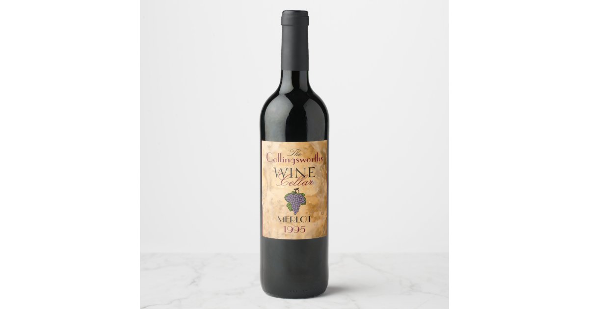 Homemade Red Merlot Wine Personalized Wine Bottle Wine Label | Zazzle