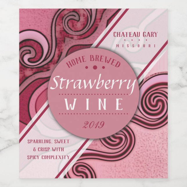 Homemade red wine cordial personalized wine label (Single Label)