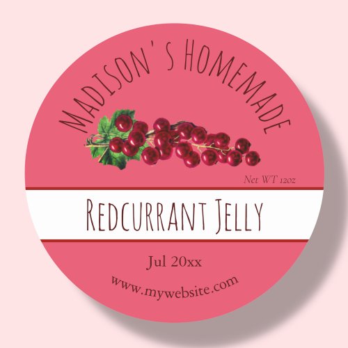 Homemade Redcurrant Jelly Labels