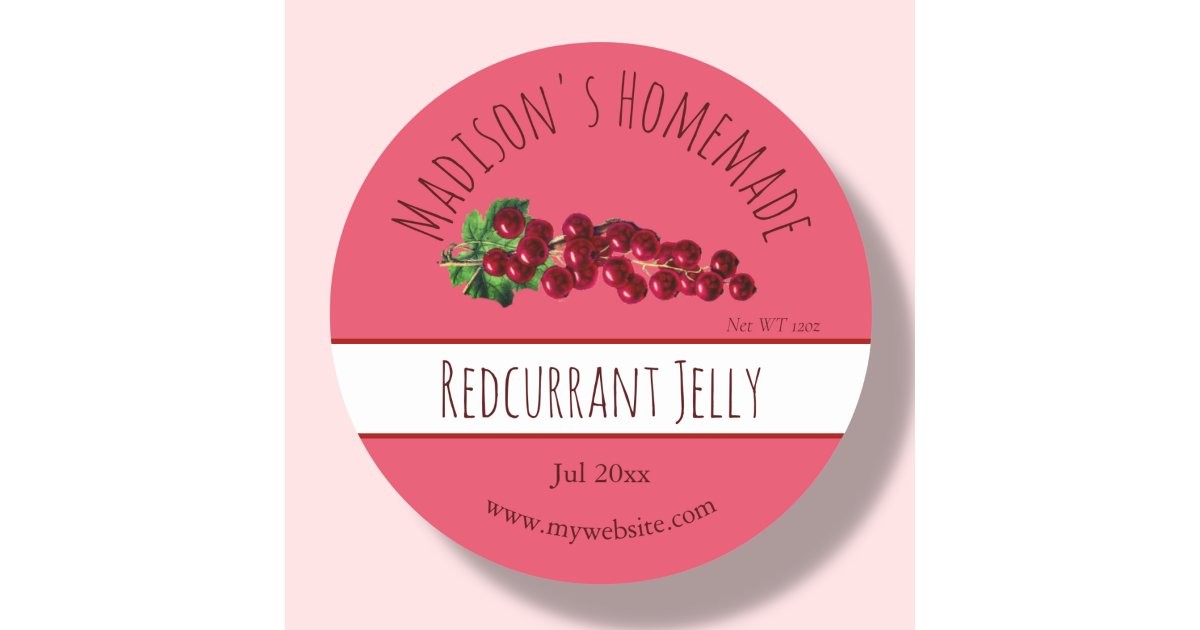 Homemade Redcurrant Jelly Labels | Zazzle