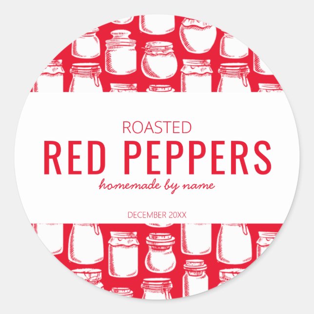 Homemade Roasted Red Peppers Sticker (Front)