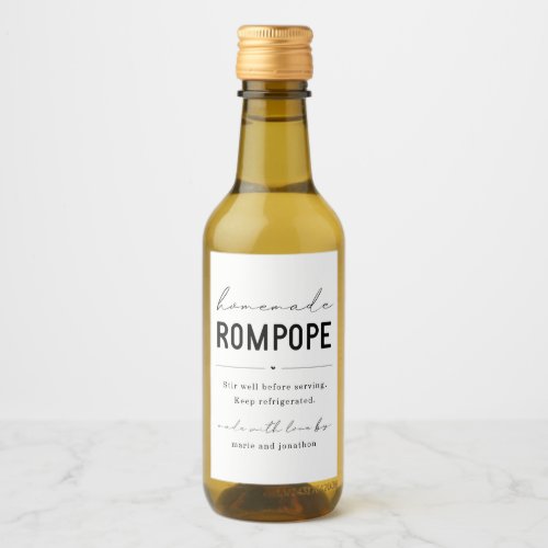 Homemade Rompope Bottle Label