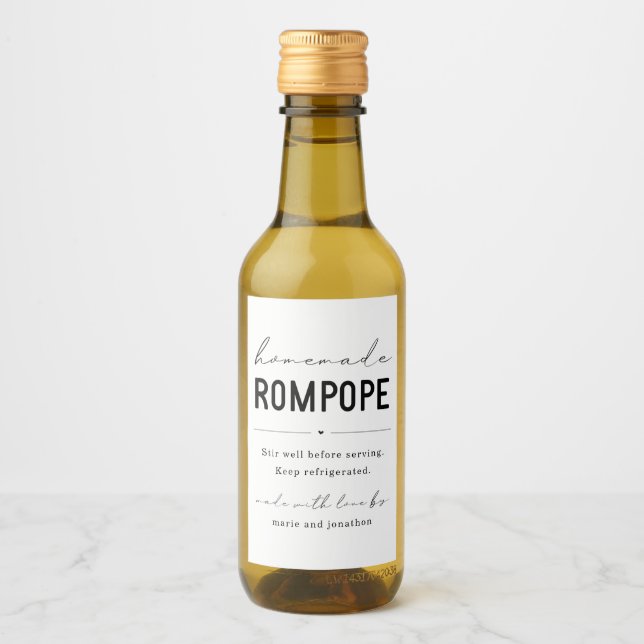 Homemade Rompope Bottle Label (Front)