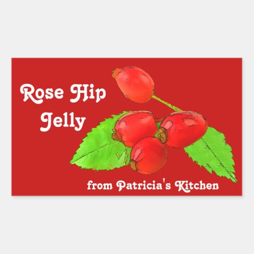 Homemade Rose Hip Jelly or Jam Gift from Kitchen Rectangular Sticker