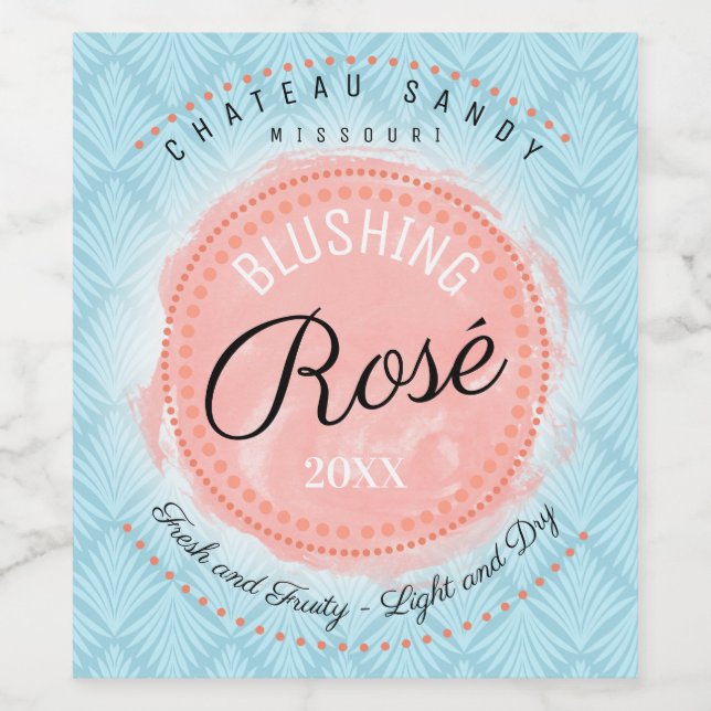 Homemade rose wine roses personalized label (Single Label)